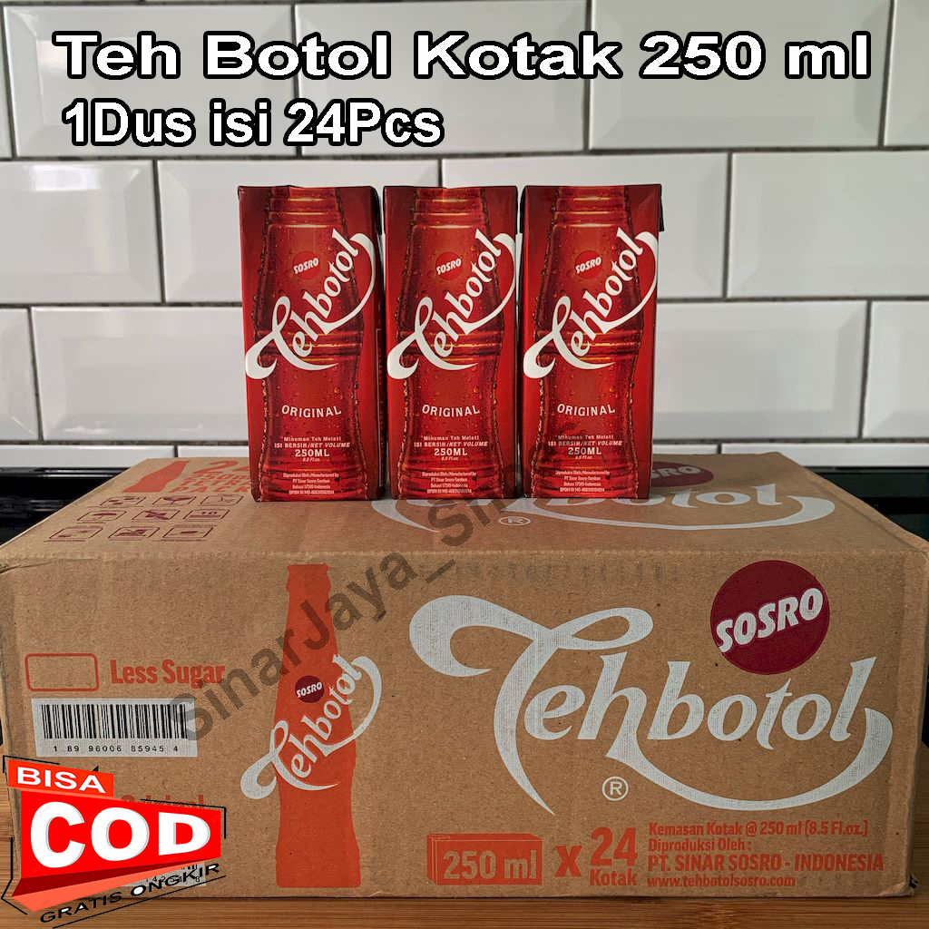 

Teh botol Sosro kotak 250 ml Originals isi 24 Pcs