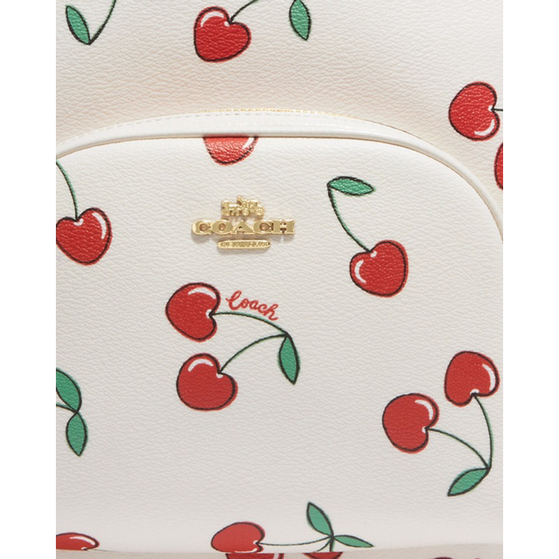 Coach Court Backpack With Heart Cherry Print (CE 628)