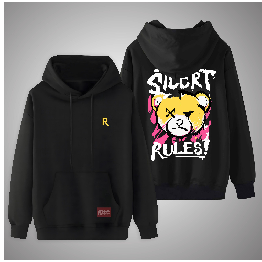 Rogers Original Hoodie Sweater Pria Wanita Distro Warna Hitam Black Hodi Murah Jaket Tebal Authentic
