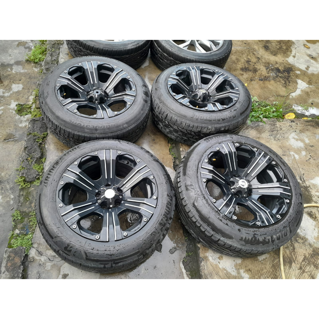 Velg Mobil Emr Bekas Ring 17x9 Pcd 5x114 Et15 Black Ban Bridgestone 215 60 R17 Buat Mobil Inova Rush