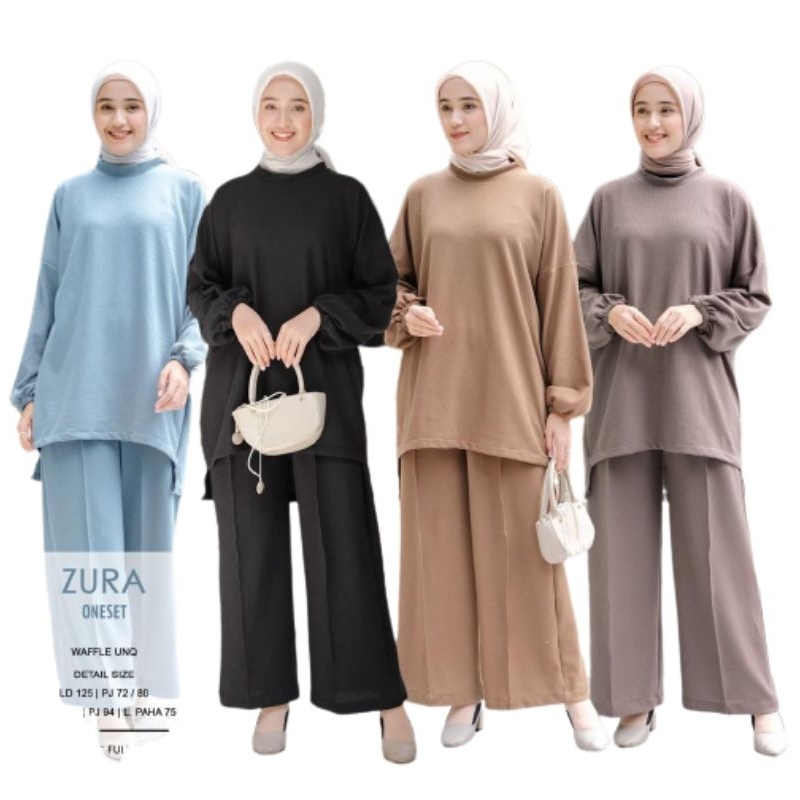 ZURA ONESET // SET POLOS JUMBO // WAFLE UNIQLO PREMIUM LD 125 // CELANA WANITA KULOT ORIGINAL VENTE 
