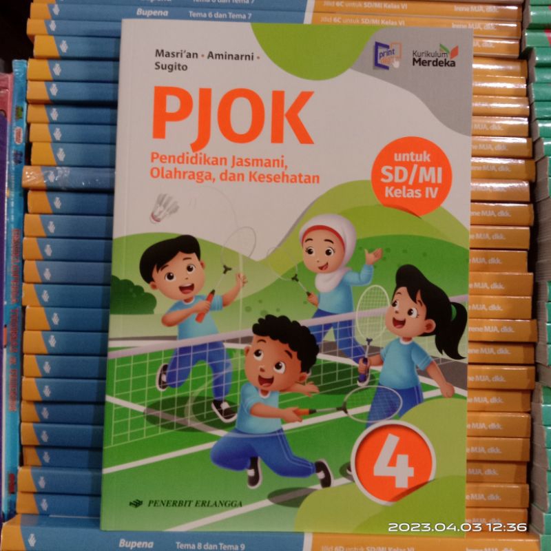 Buku PJOK kelas 4 SD Kurikulum Merdeka Erlangga / Buku PenjasOrkes