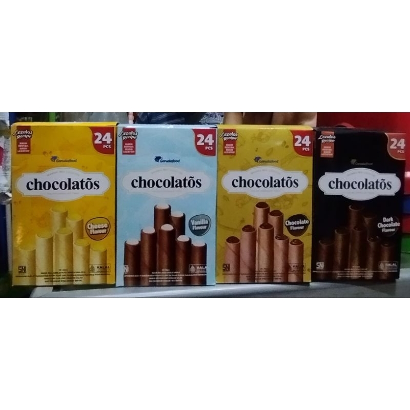 

garuda ,chocolatos,wafer,rol,coklat,vanila,keju,dark,c,24pcs,x12gr