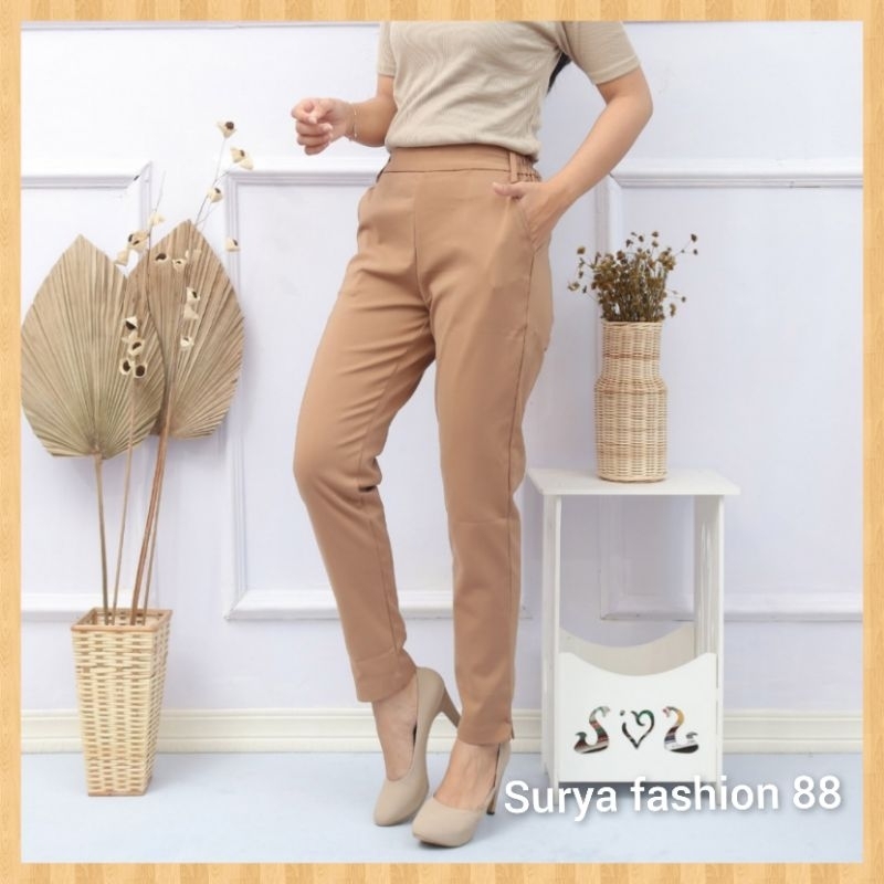 Celana Panjang Wanita Bahan Katun Zara impor Model Terbaru Kekinian Fauzira