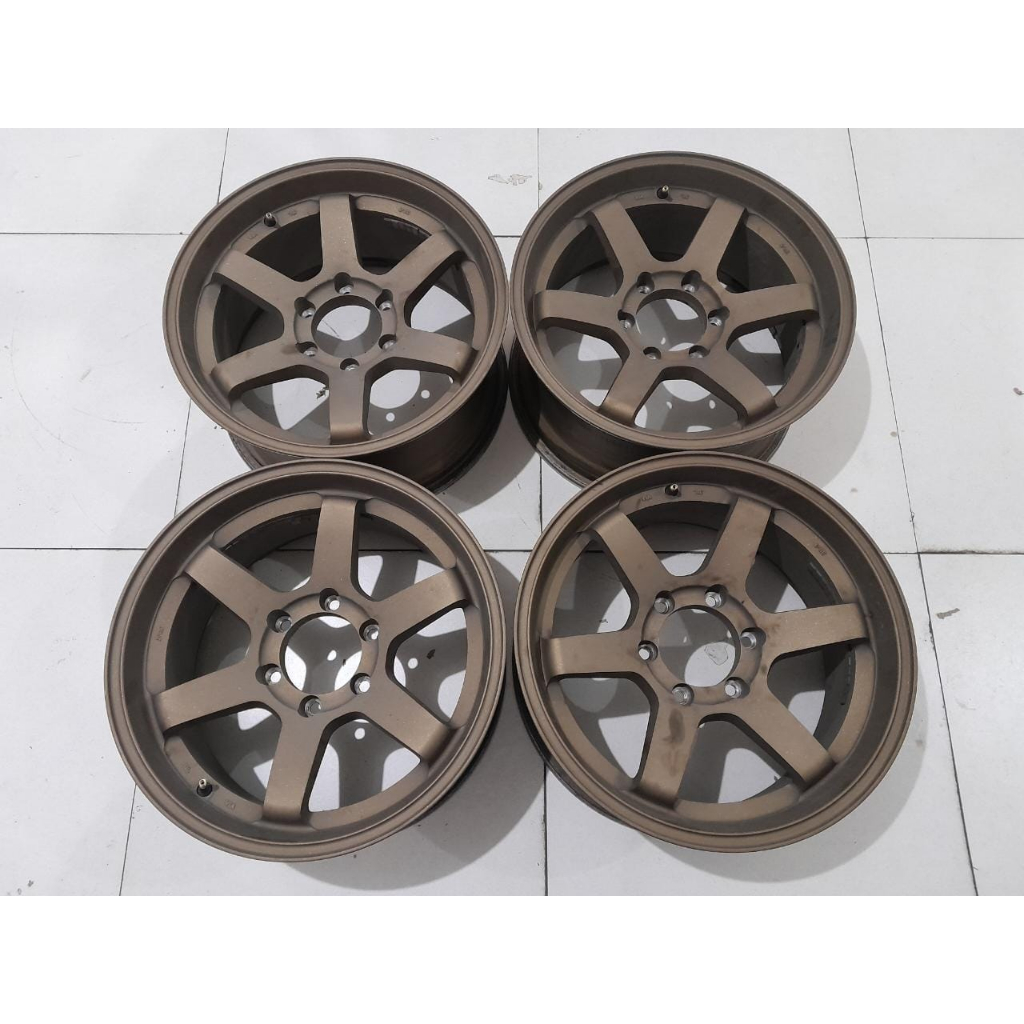 pelek te37 ring 18x9 lubang 6x139 seken bekas pajero fortuner hylux racing bekas geratis ongkir velg