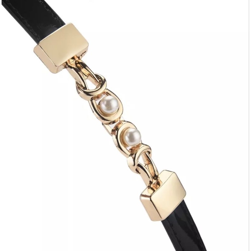 Ikat Pinggang Wanita Thin Mutiara Kecil Belt Fhasion Kulit Pu Gesper SabukL047