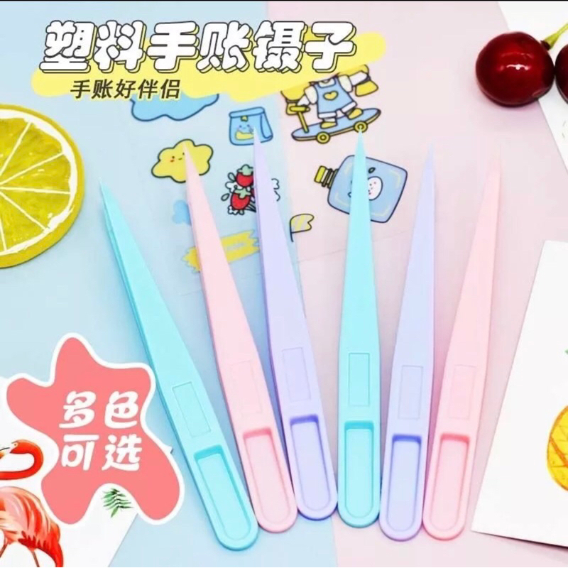 PINSET PLASTIK PASTEL / PINSET LURUS BAHAN PLASTIK