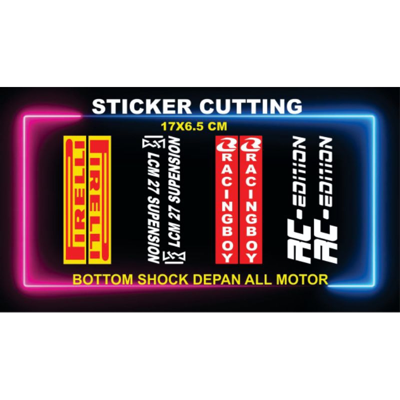 sticker shock depan stiker bottom shock rcb pirelli lcm rc edition