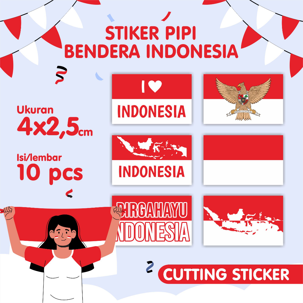 

Sticker Pipi Merah Putih - Tempelan Pipi Bendera - indonesia 17 agustus