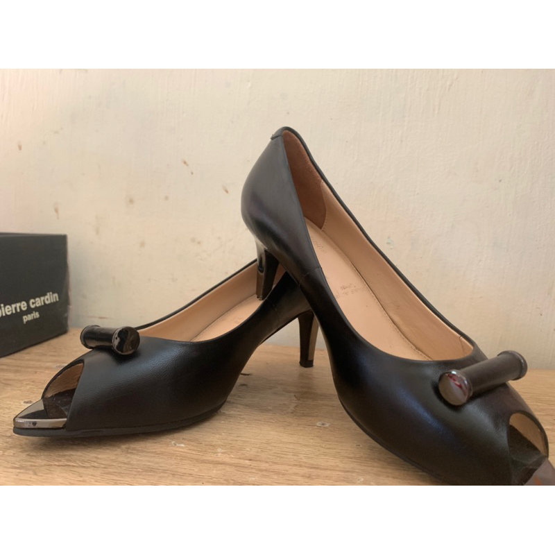 SEPATU HEELS WANITA PIERRE CARDIN ASLI-PRELOVED-SECOND-NEGO-FREE ONGKIR