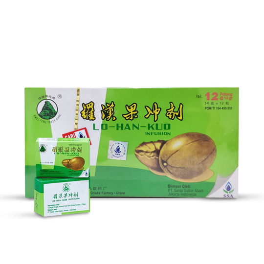 

LO HAN KOU MINUMAN HERBAL TRADISIONAL MEREDAKAN PANAS DALAM YANG DISERTAI BATUK PER PACK ISI 12 PCS