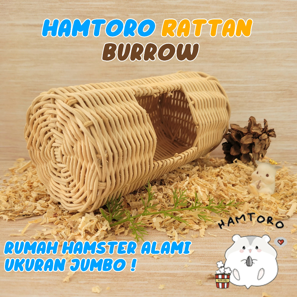 Hamtoro Rattan BURROW Mainan Terowongan Hamster