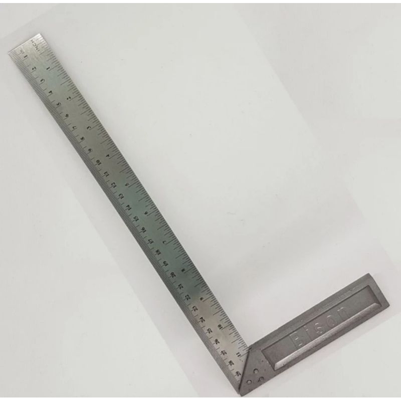 

BISON Siku Meter Tukang 12" Penggaris Besi Sudut 30cm 12 Inch