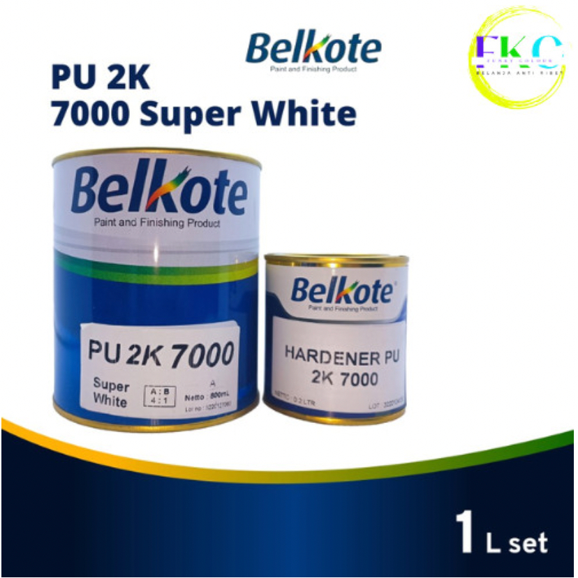 [FCS.MDN] Cat Mobil Belkote PU 2K 7000 (1L set) Duco motor - Putih Hitam - Cat Mobil Motor