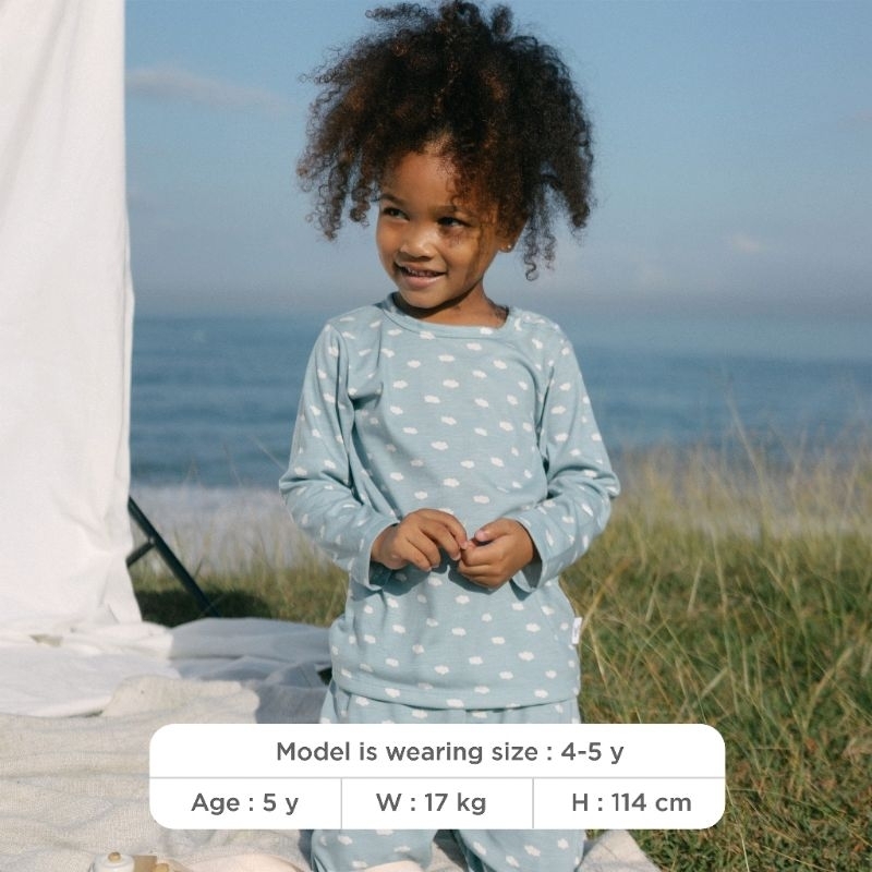 Little Palmerhaus - Little Wear Shoulder Button Long Set || Piyama Anak