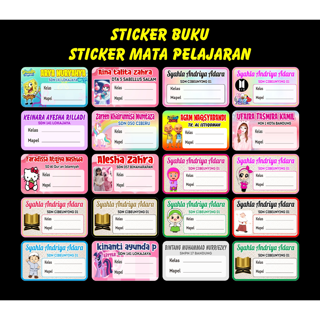 

SEHARI JADI Isi 21 Stiker Mapel - Label Buku Pelajaran Sekolah - Stiker mata pelajaran ORDER HARI INI BESOK LANGSUNG PENGIRIMAN