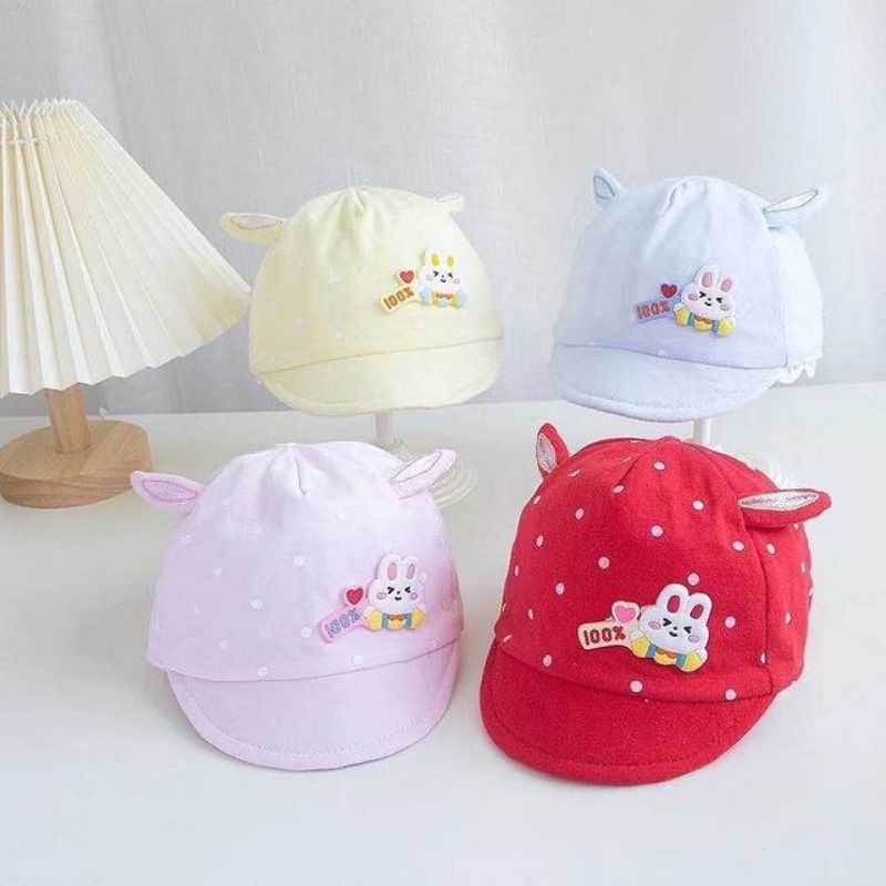 TOPI IMPORT BABY 3D POLKADOT RABBIT