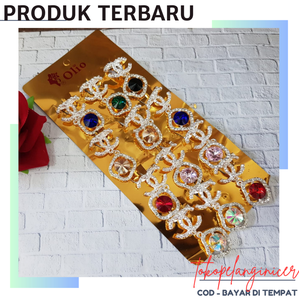 Bros Mini Model CC Pelangi Lucu _ Peniti Bross Dagu Bros Hijab Fashion wanita Tokopelanginicer