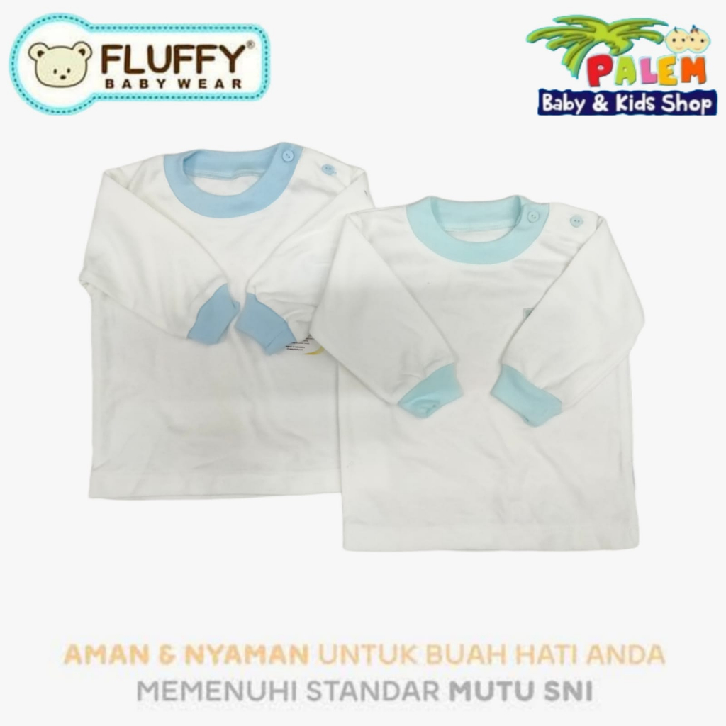 Fluffy Baju Oblong Panjang Polos Putih Ukuran M 2Pcs