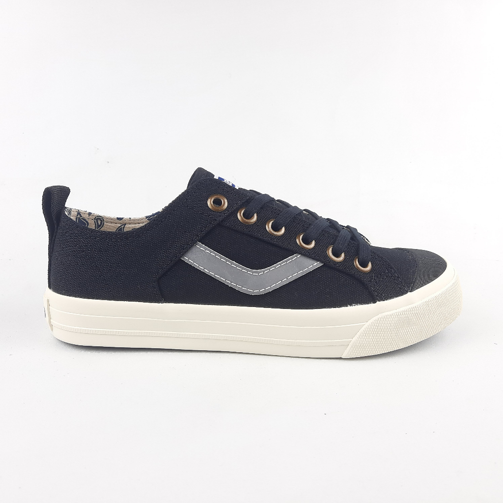 Sepatu Sneakers Canvas Unisex Ventela Reborn Black/Nat.Reflective  37-43