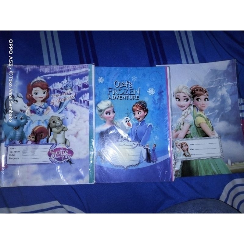 

sampul buku frozen kuarto atau Sidu kecil sampul buku cewek isi 20 lembar