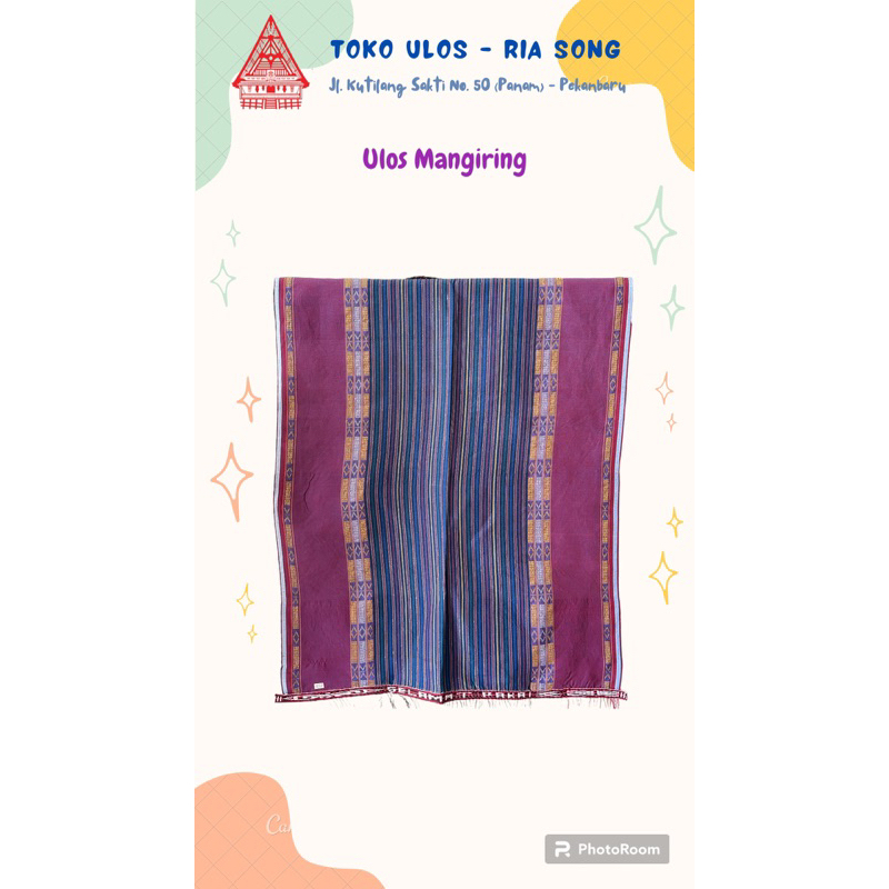 Ulos Mangiring Tenun Tarutung Warna Ungu Pekanbaru