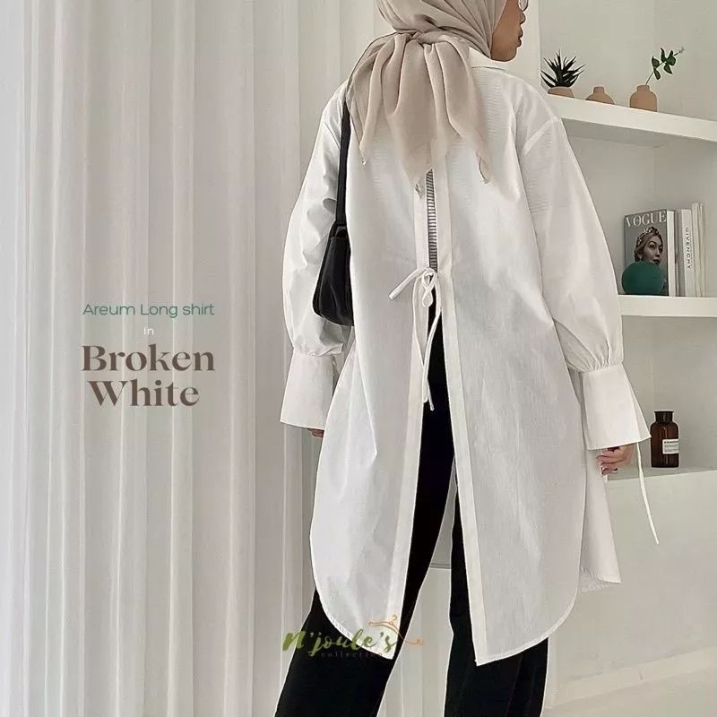 Sahira Long Shirt Kemeja Tunik Outer Tali Belakang kancing depan full terbaru