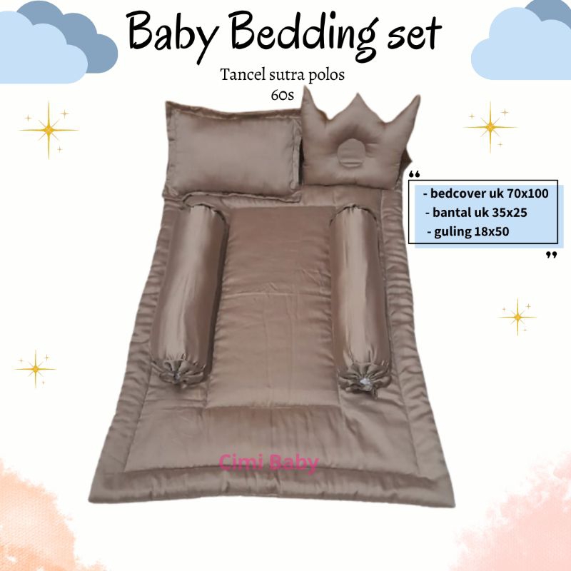 Bedcover Bayi Polos Bedding Set Bayi Sutra Organik Polos