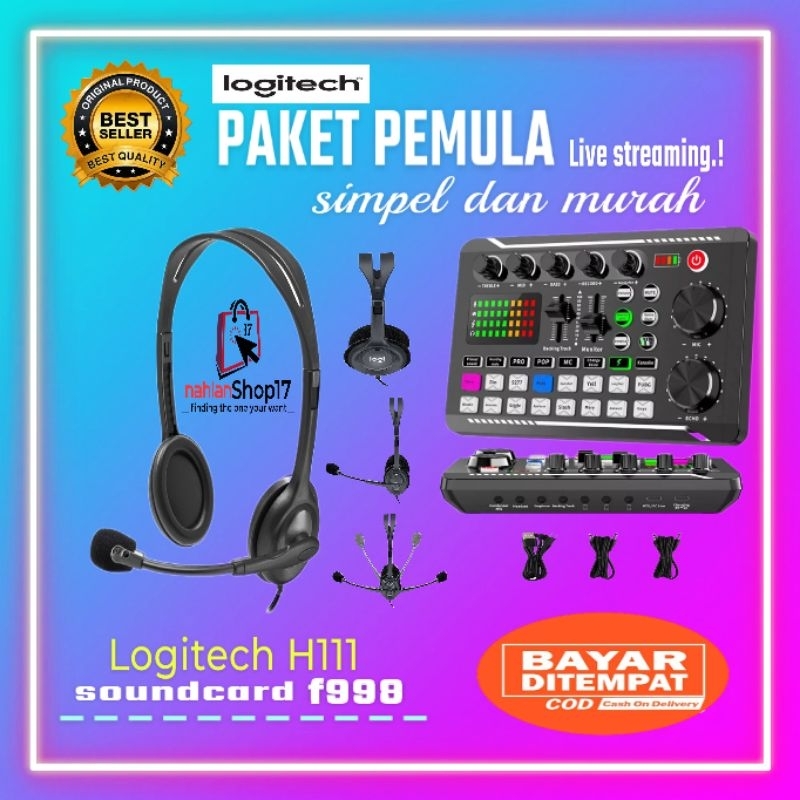 PAKELENGKAP LIVE STREAMING PEMULA SOUNDCARD F998 PLUS HEADSET H11 / PAKET KOMPLIT LENGKAP