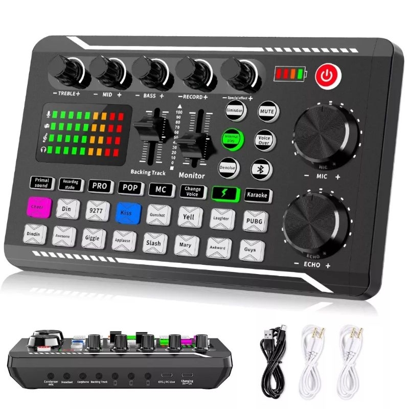 PAKELENGKAP LIVE STREAMING PEMULA SOUNDCARD F998 PLUS HEADSET H11 / PAKET KOMPLIT LENGKAP