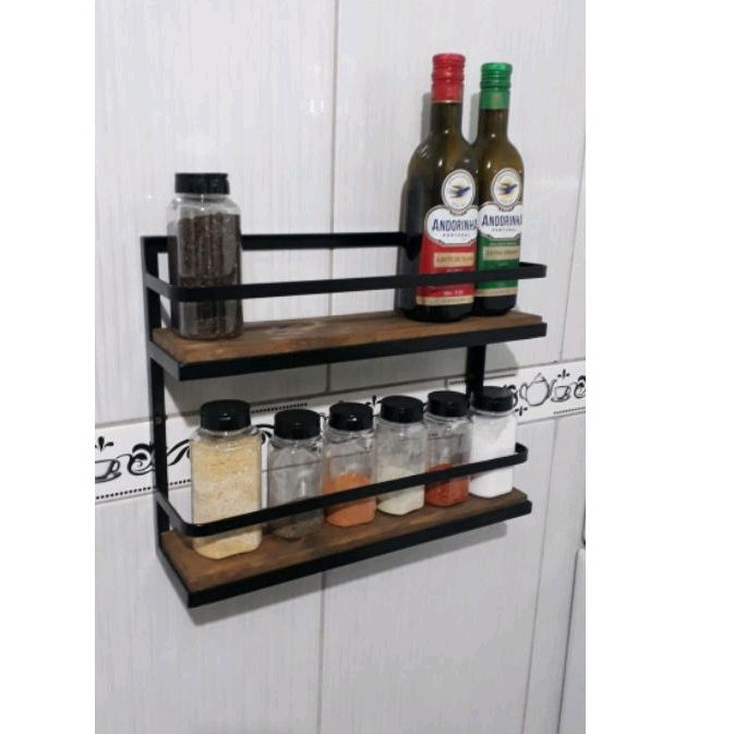 kitchen set rak dapur minimalis rak bumbu estetik rak ambalan dinding dapur