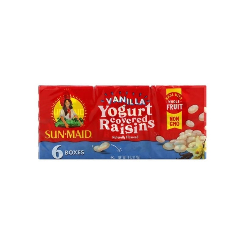 

Sun-Maid Yogurt Covered Raisins Vanilla 6 Boxes 1 oz 28.3 gr Each
