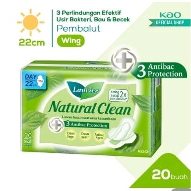 Laurier natural clean 22cm wings isi 20 pads pembalut wanita