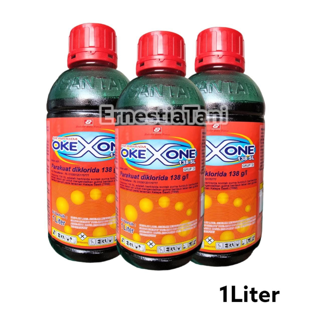 OKEXONE 138SL 1 Liter Parakuat diklorida 138 g/l Herbisida Pembasmi Rumput Pada Tanaman Santani Seja