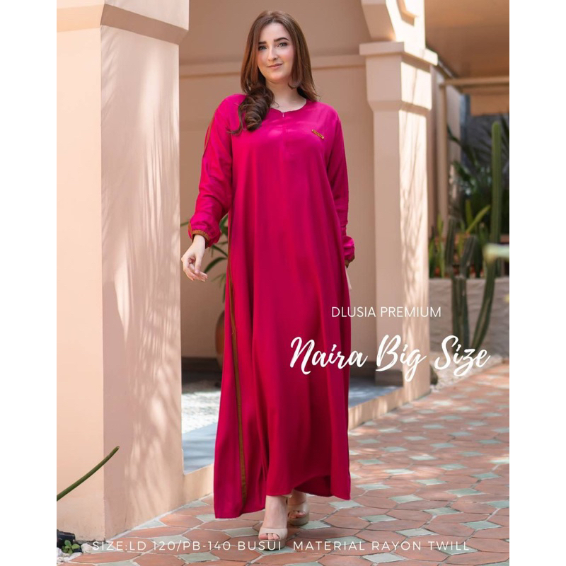Daster Arab DLUSIA NAIRA Maxi Dress Gamis Twill Premium Big Size