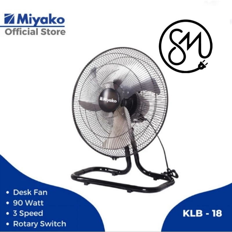 Kipas Angin Miyako KLB-18 duduk deskfan besi aluminium 18 inc inch