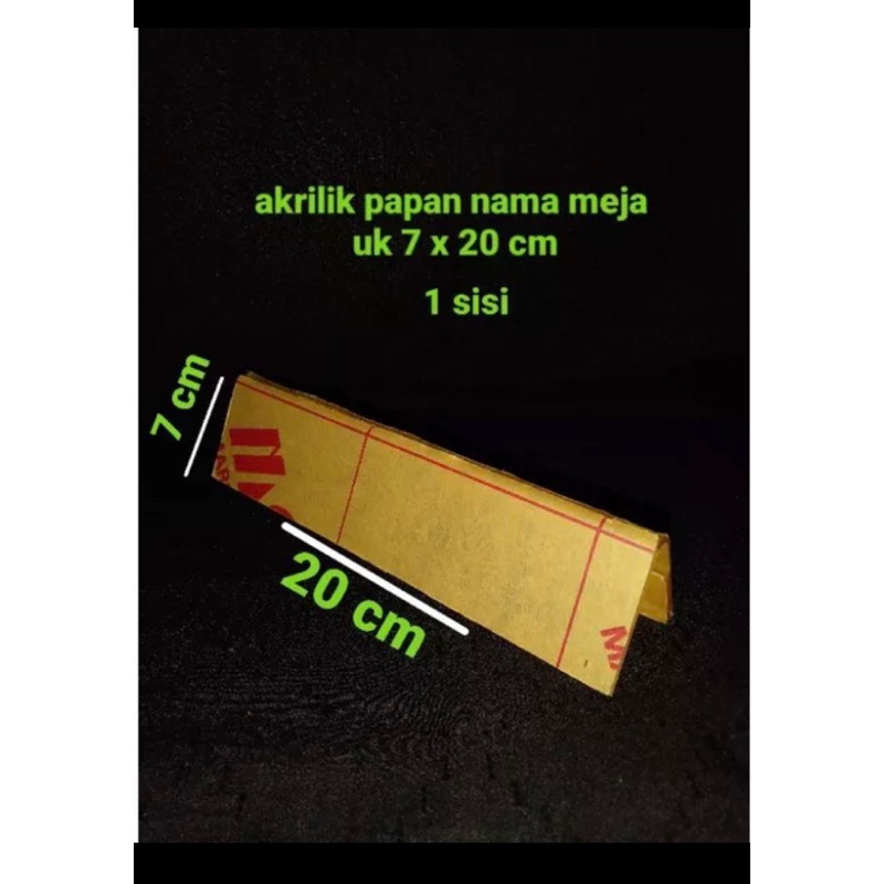 

Akrilik Bening papan nama model segitiga 1sisi 7x20cm tebal 2mm