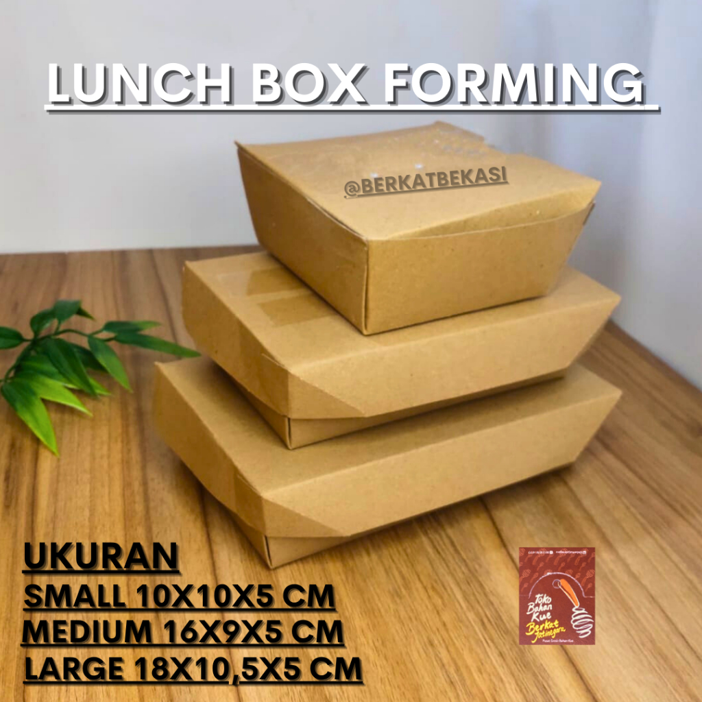 KOTAK MAKAN KERTAS/RICE BOX/ LUNCH BOX/ LUNCH BOX FORMING/ 10 PCS