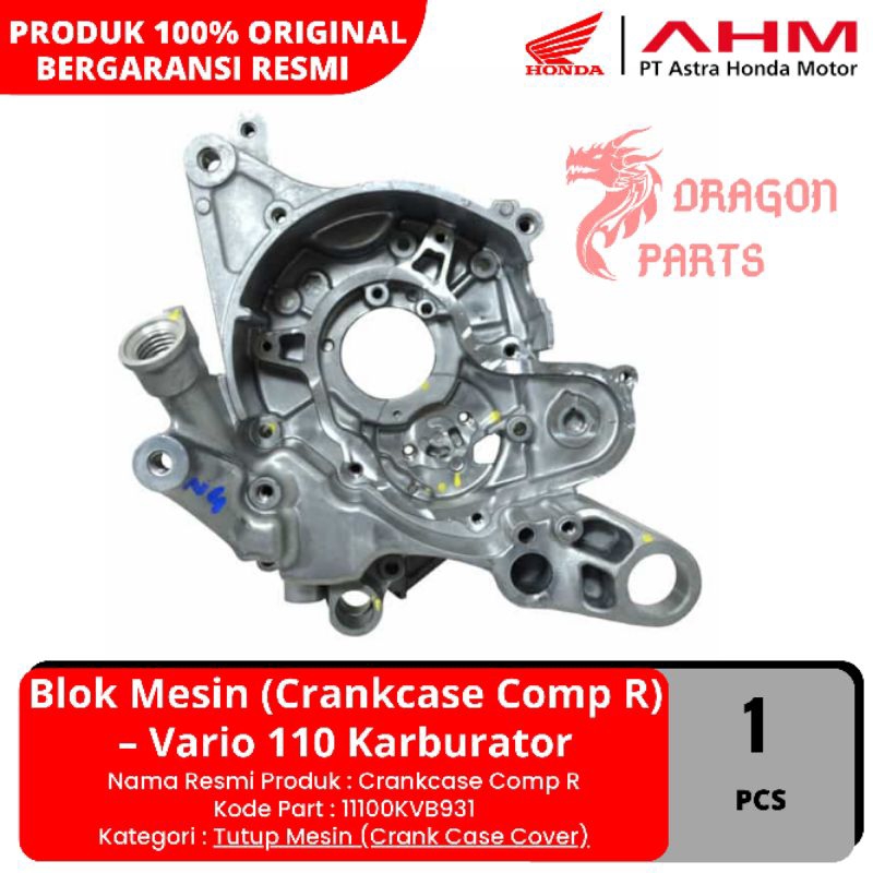 Blok Mesin (Crankcase Comp R) – Vario 110 Karburator