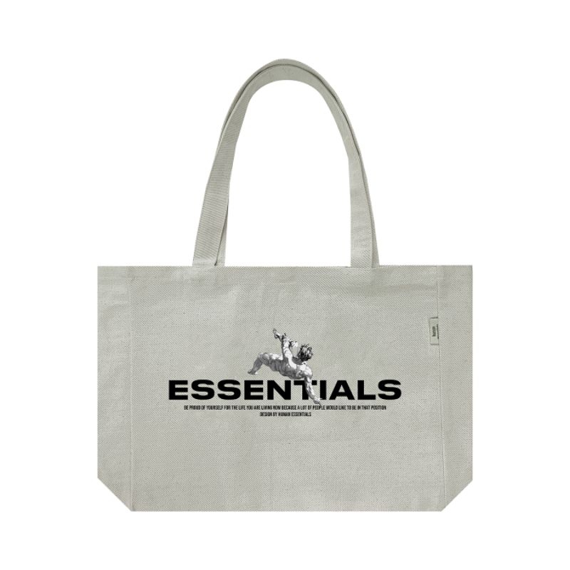 H&amp;E - Totebag Kanvas Denim Essentials Renaisance Denim Twill Grey - Tote Bag Unisex