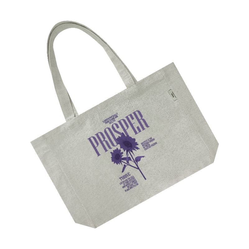 H&amp;E - Totebag Kanvas Denim Prosper Grey - Tote Bag Unisex