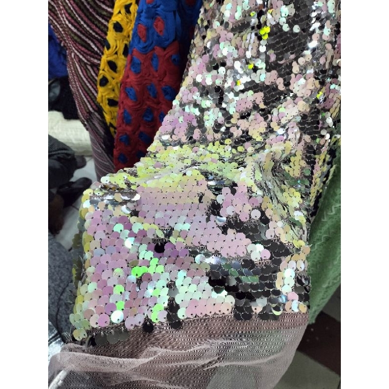 Bahan/Kain Sequin/Payet Usap Bolak-balik