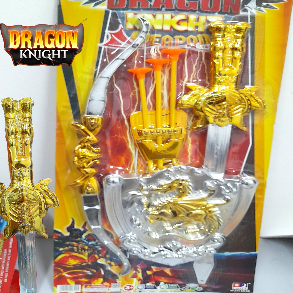 Mainan anak pedang perisai tameng panah dragon knight weapon set