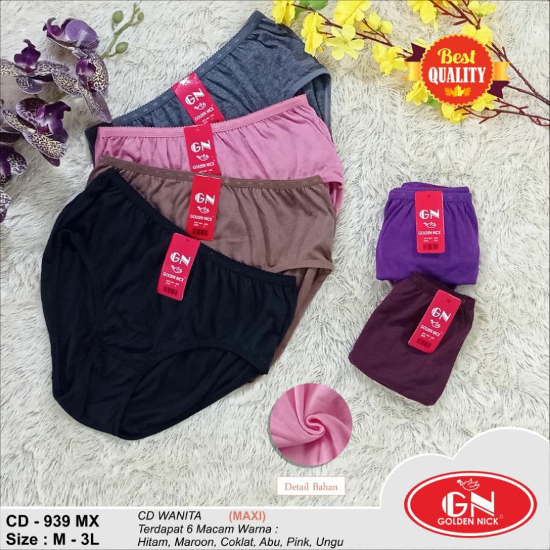 [6pcs/12pcs] CD GOLDEN NICK/GN/Celana Dalam Wanita/KODE 937; 939; 931