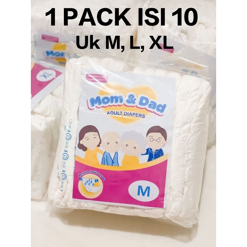 POPOK DEWASA PEREKAT MOM&DAD ISI 10 PCS, TERMURAH