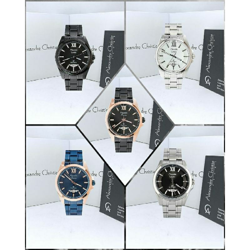 Jam Tangan Cowok Alexandre Christie 8659 AC8659 AC 8659 Tali Besi / Stainless steel