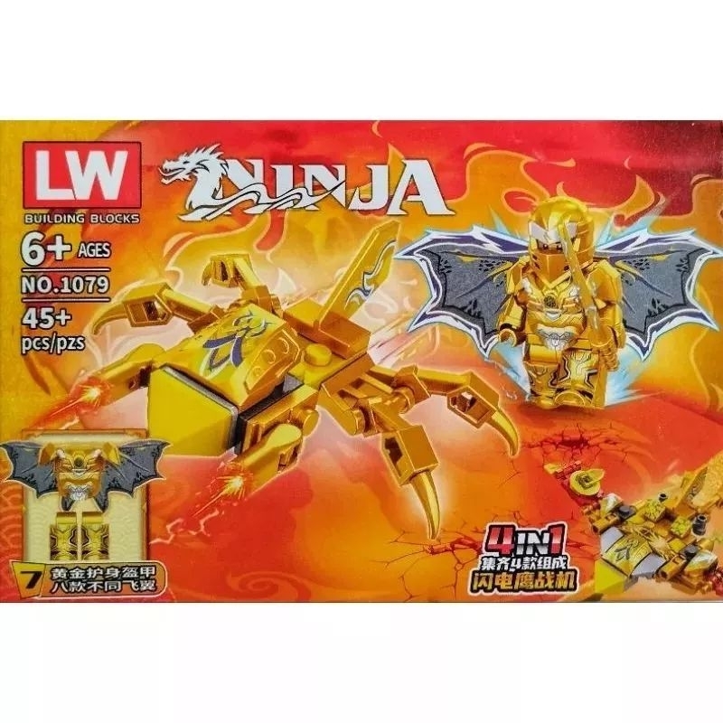 Mainan Balok Ninjago LW 1079 Gold Full Aksesoris Armor
