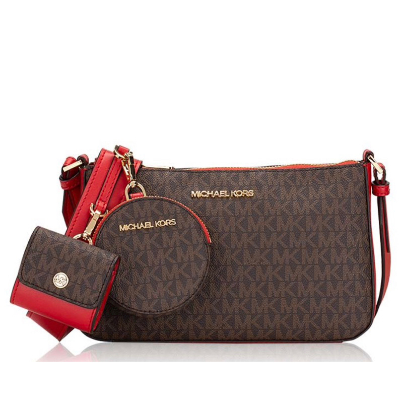 SALE Preloved Michael Kors MK Jet set Attached crossbody 100% authentic tas branded second berkualit