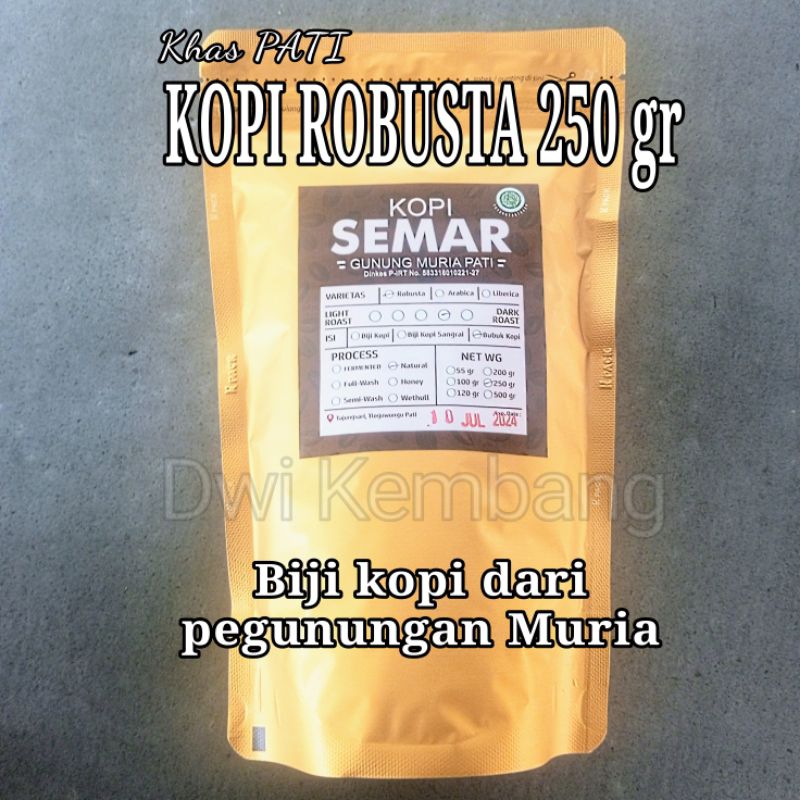 

Kopi Robusta SEMAR 250gr khas Pati dari biji pegunungan Muria