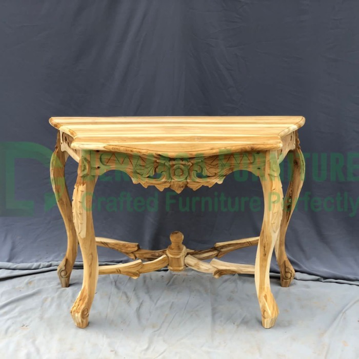 MEJA DINDING PACOLL KAYU JATI MEJA RUANG TAMU UKIR MURAH DERMAGA FURNITURE JEPARA